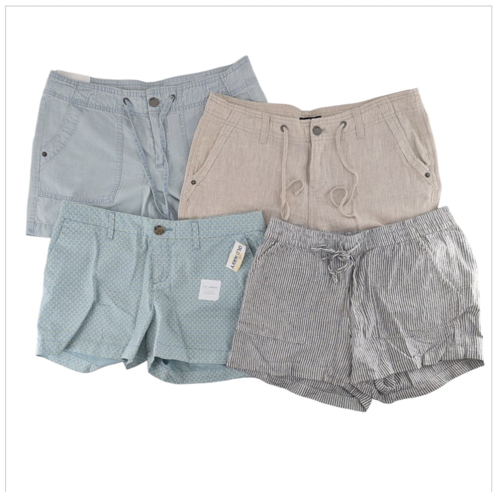 NWT Gap Old Navy Short Bundle Size 2/4 Linen Lightweight Airy Summer Cotton